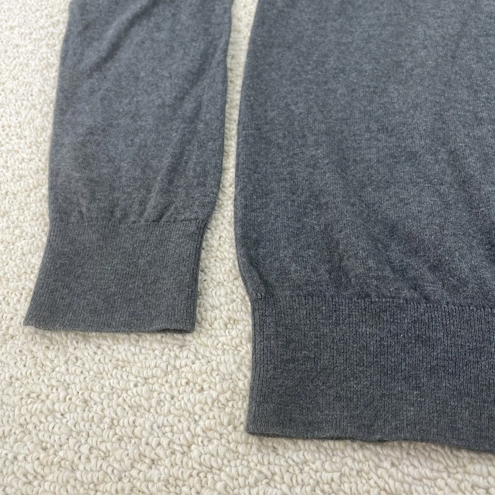 Banana Republic Men's Sweater L Gray‎ 1/4 Zip Cashmere Cotton Classic